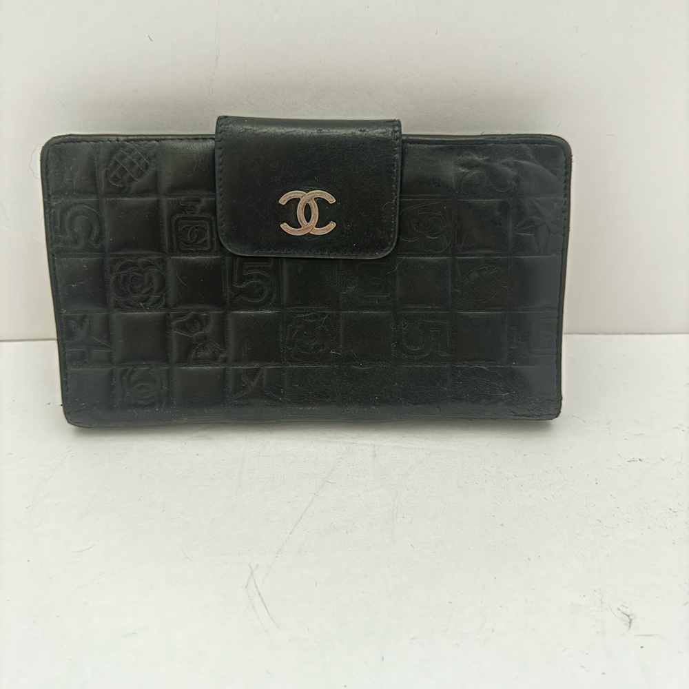 CHANEL Black Embossed Wallet
